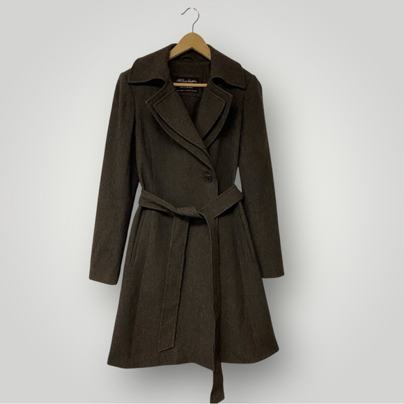 All Saints Isabella Wool Coat Brown Size UK 14/US 10 - Picture 1 of 16